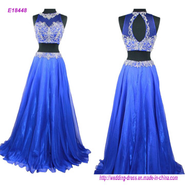 Fashion Hot Two Pieces Sleeveless Beading Prom Dress